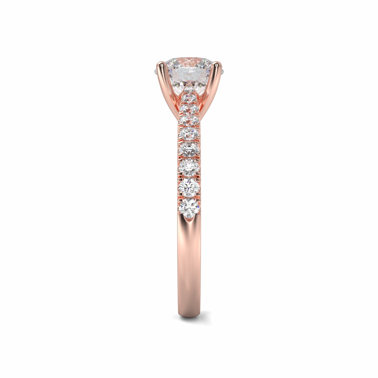 18K Rose Gold Leah Diamond Shoulder Engagement Ring