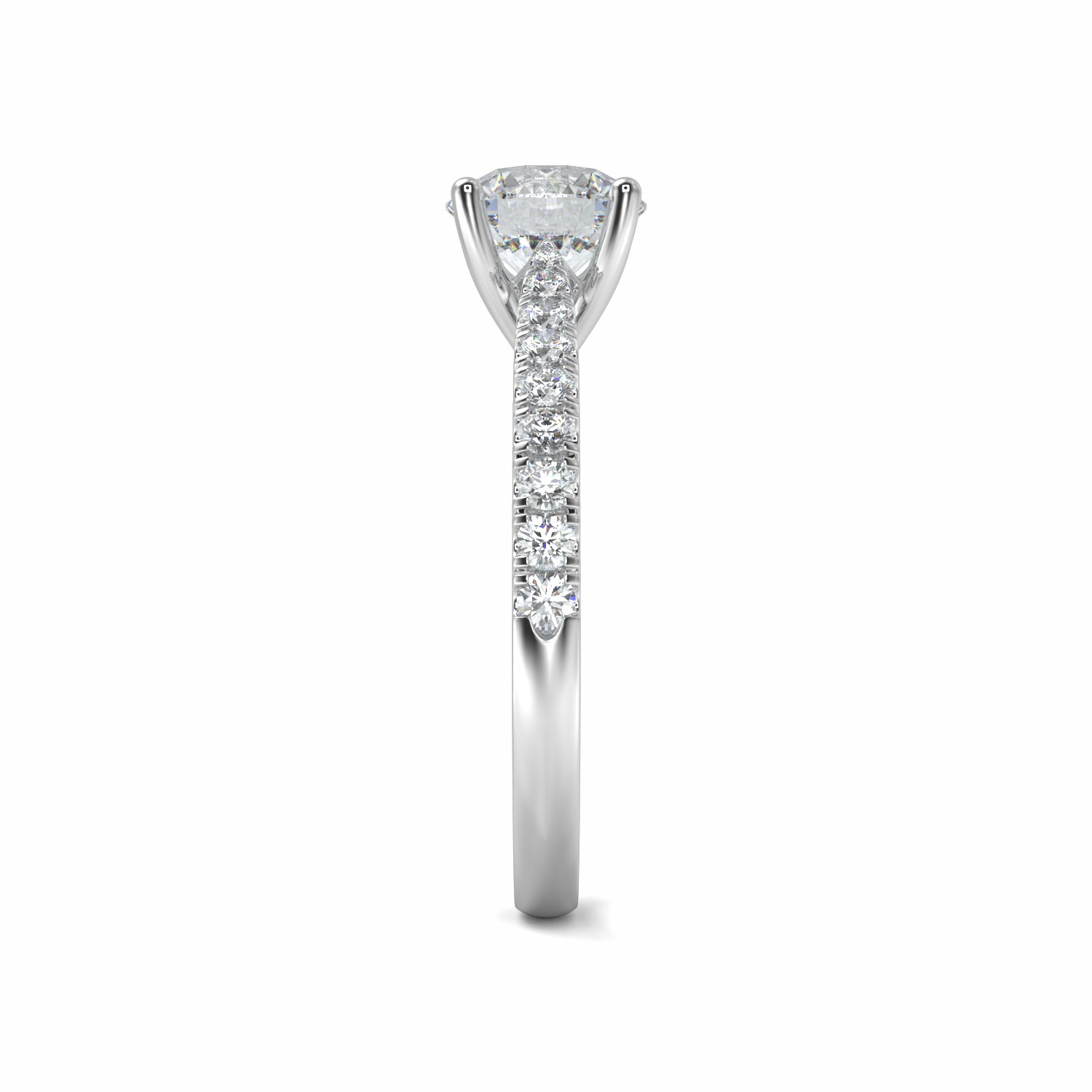 18K White Gold Leah Diamond Shoulder Engagement Ring