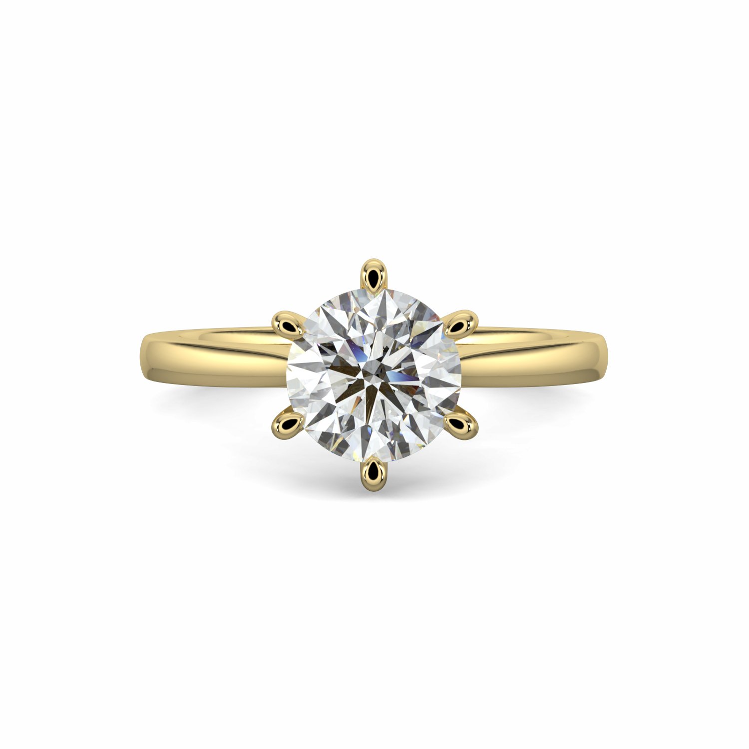 18K White Gold Daisy Solitaire Diamond Engagement Ring