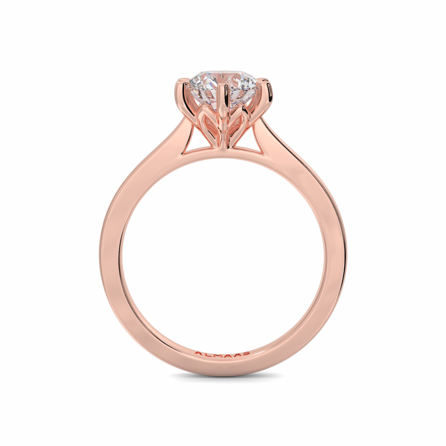 18K Rose Gold Daisy Solitaire Diamond Engagement Ring