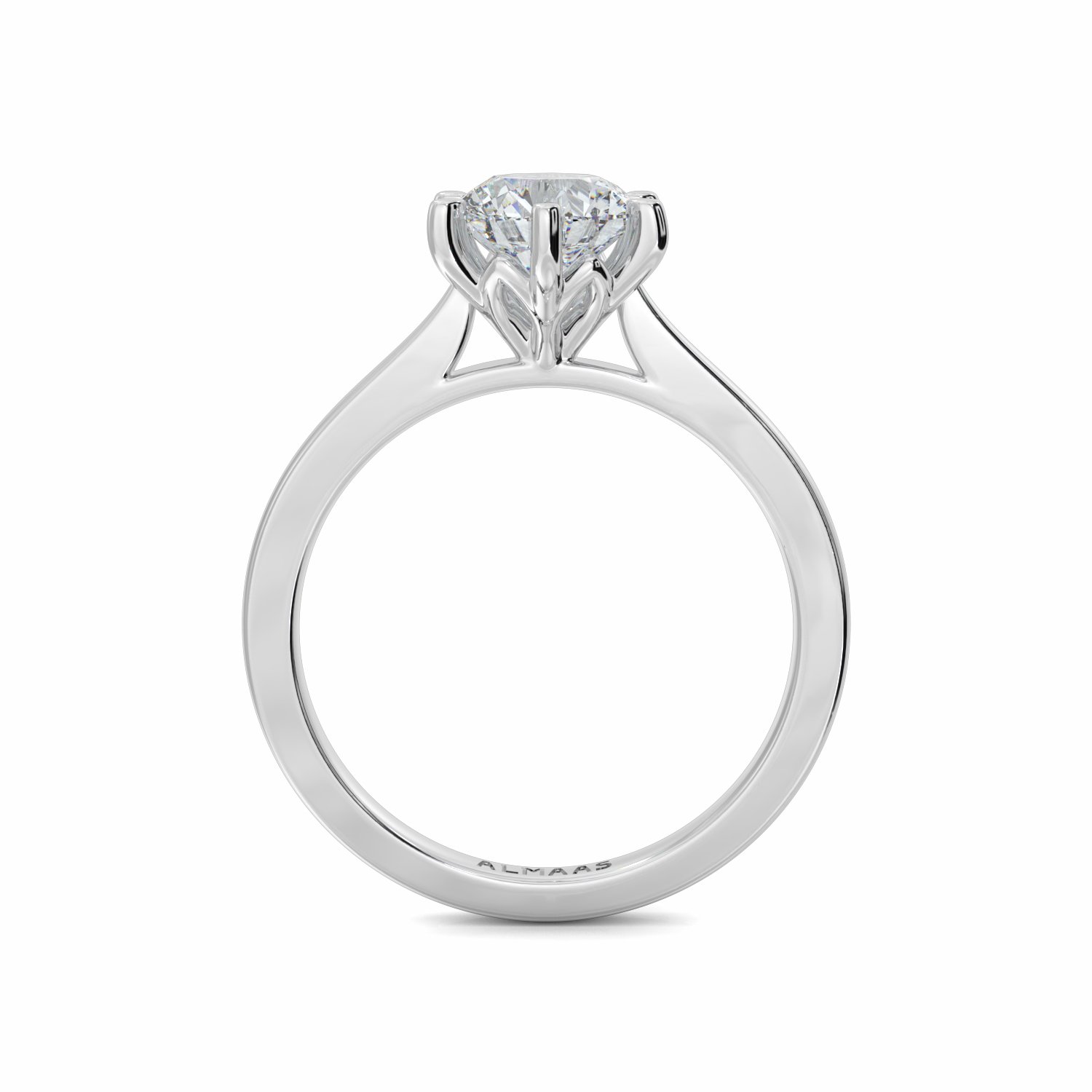 18K White Gold Daisy Solitaire Diamond Engagement Ring