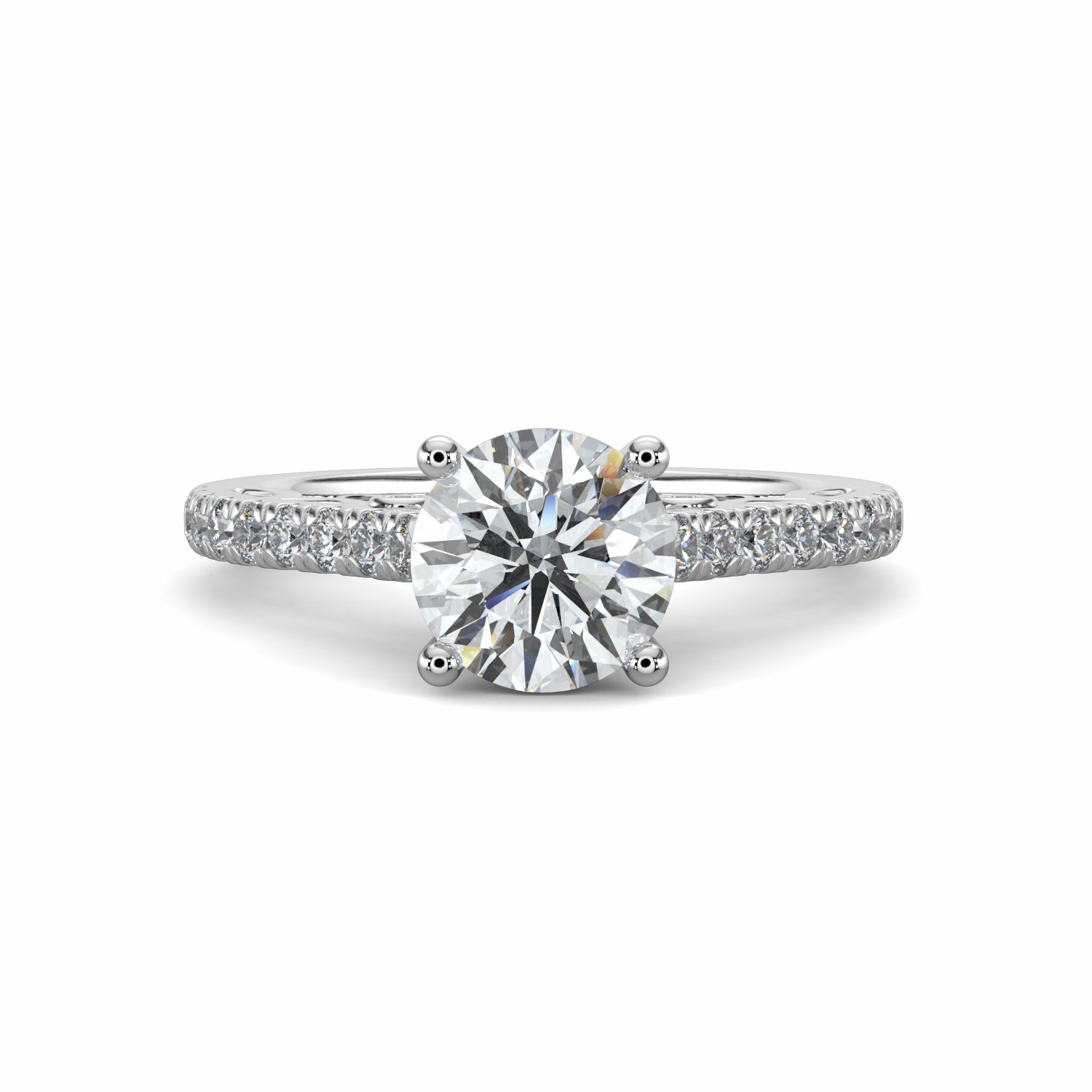 18K White Gold Elsa Diamond Shoulder Engagement Ring