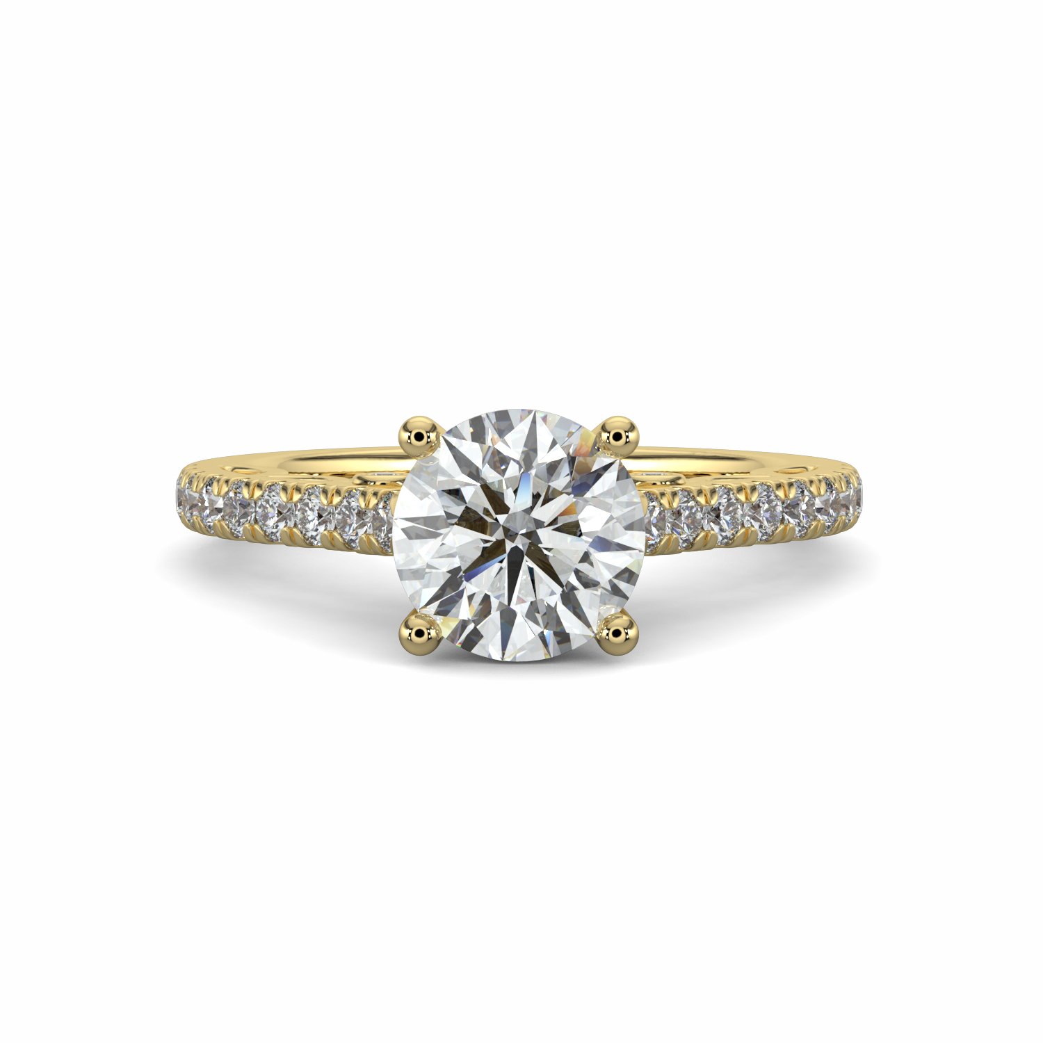 18K White Gold Elsa Diamond Shoulder Engagement Ring