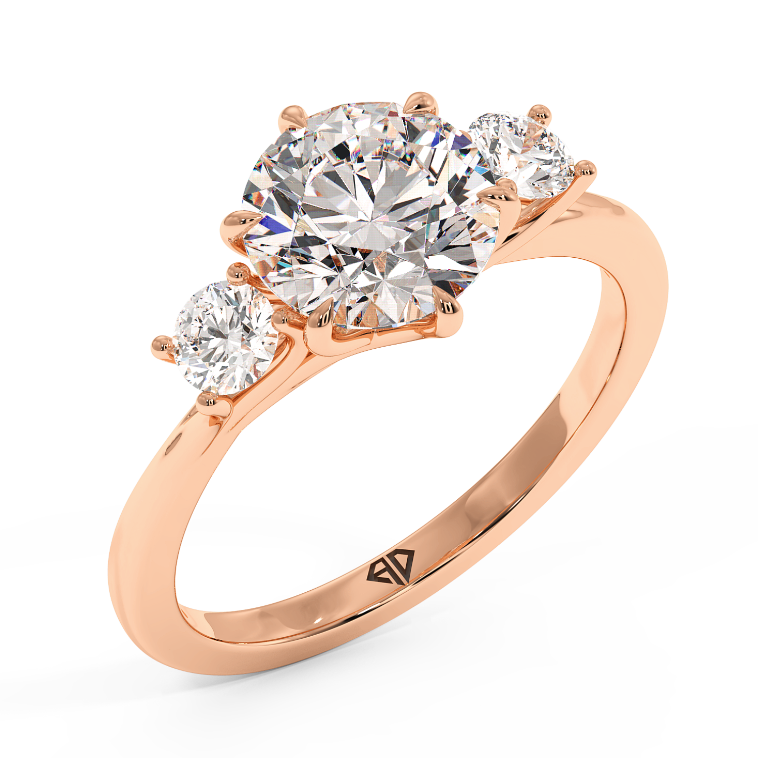 18K Rose Gold Dove Engagement Ring