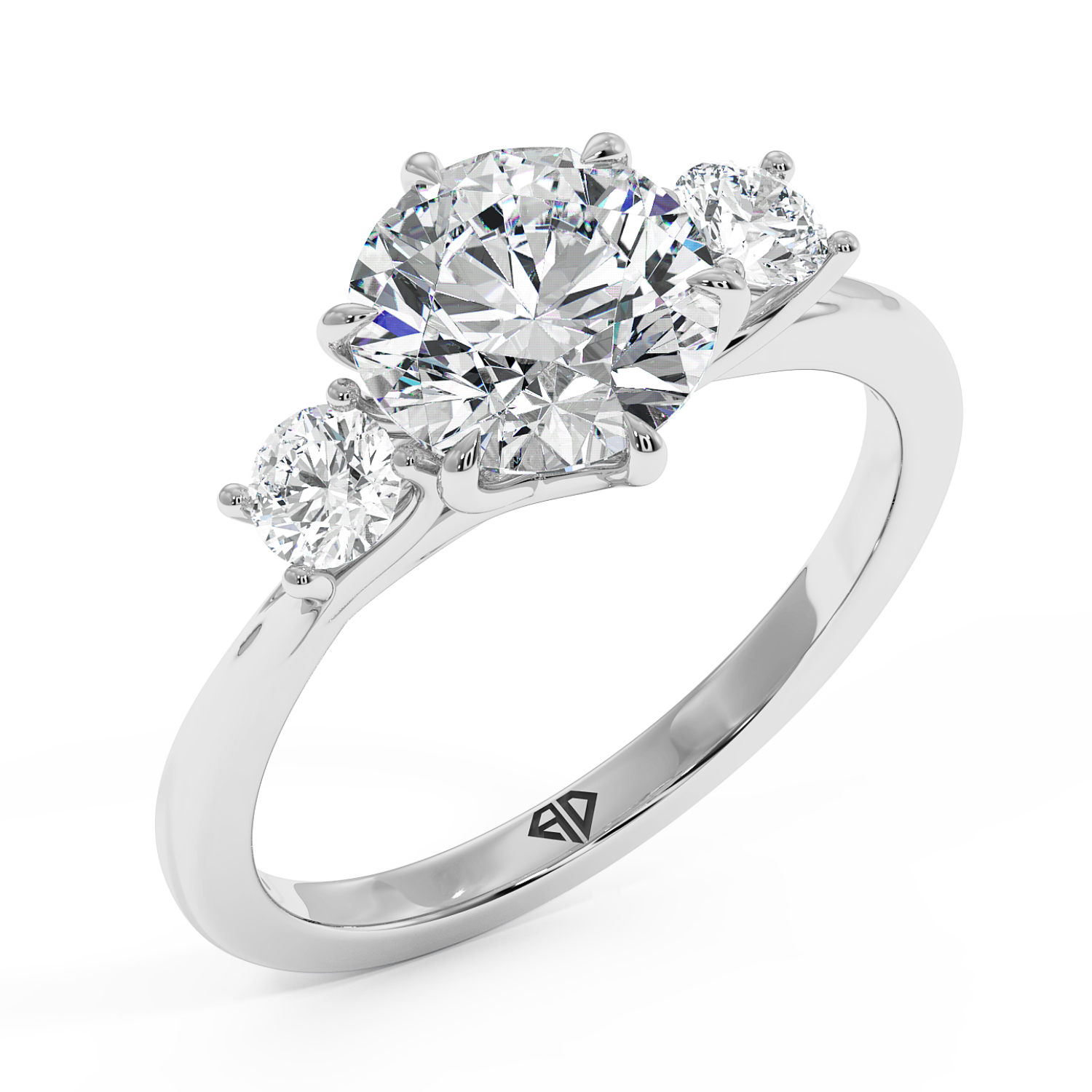 18K White Gold Dove Engagement Ring