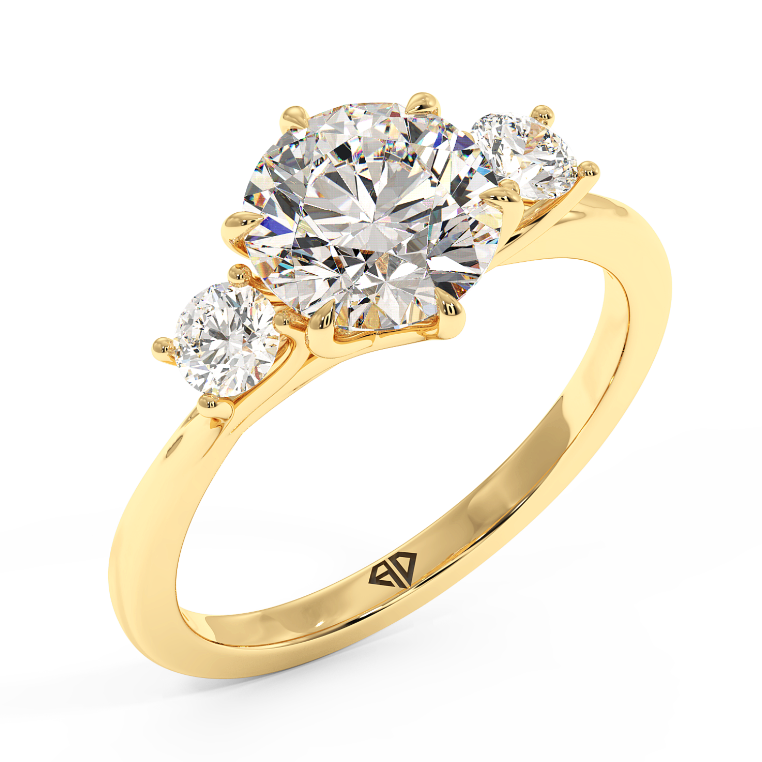 18K Yellow Gold Dove Engagement Ring