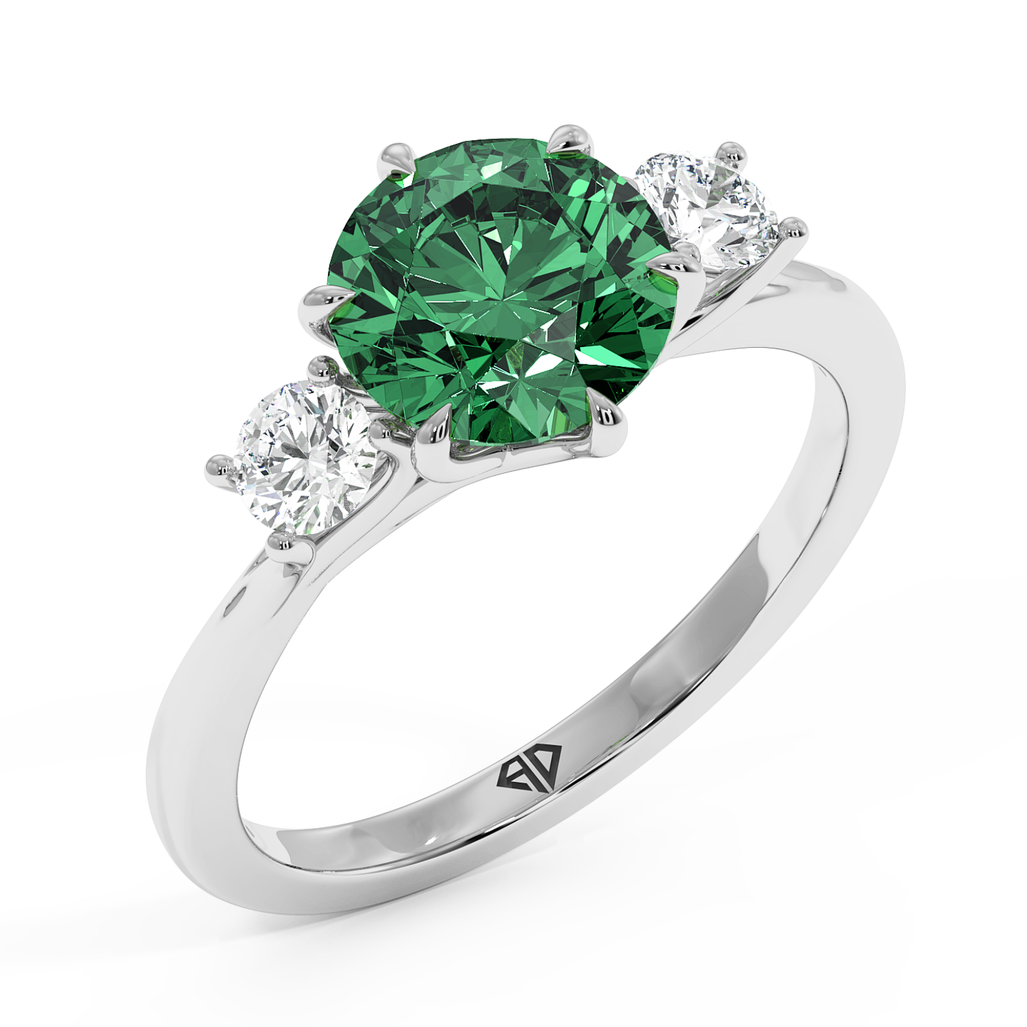 18K White Gold Dove Engagement Ring