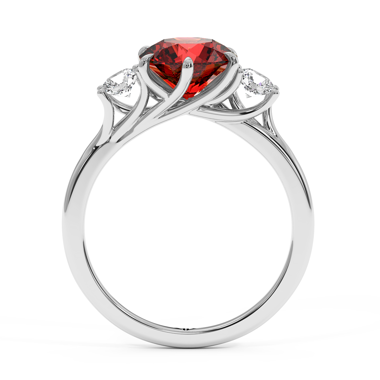 18K White Gold Dove Engagement Ring