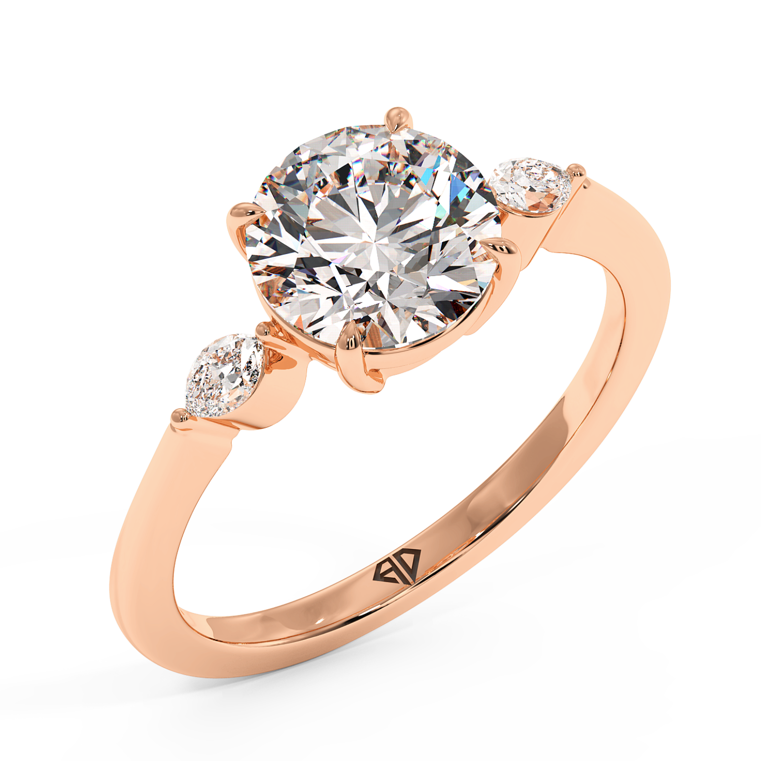 18K Rose Gold Montana Trilogy Engagement Ring