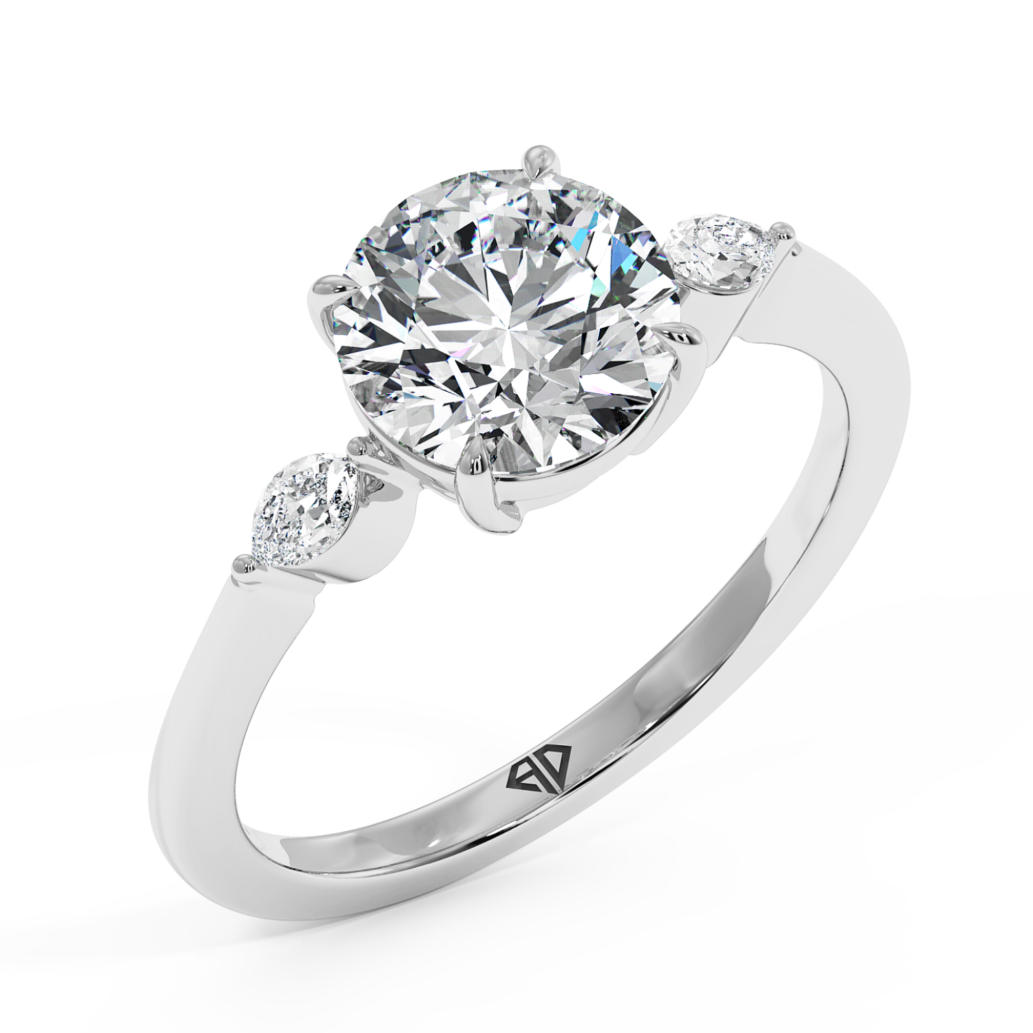 18K White Gold Montana Trilogy Engagement Ring