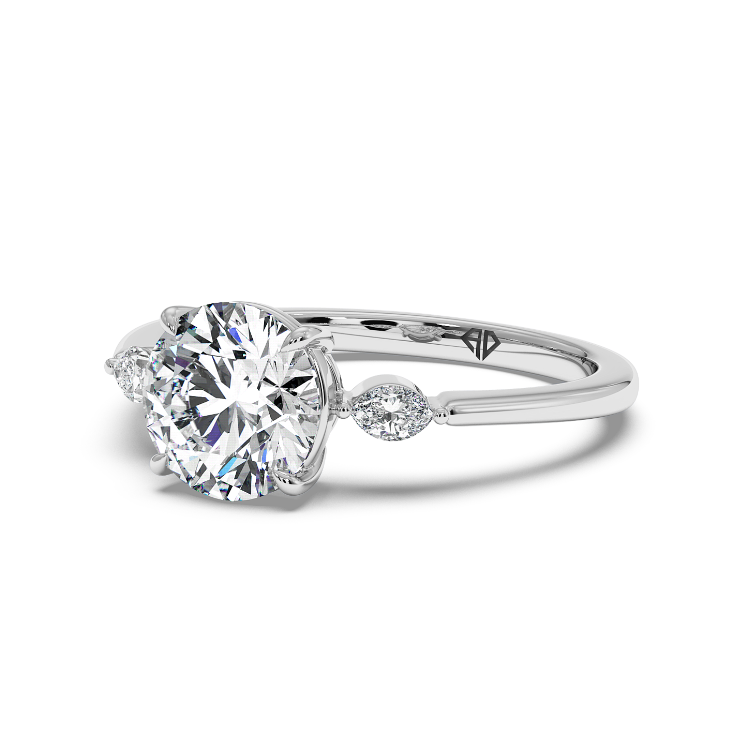 18K White Gold Montana Trilogy Engagement Ring
