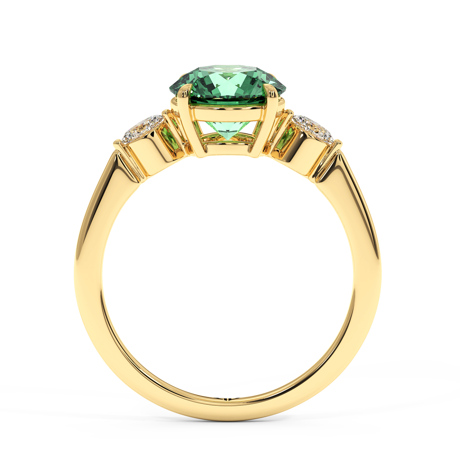 18K Yellow Gold Montana Trilogy Engagement Ring