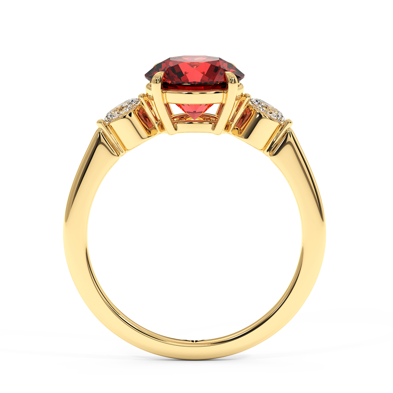 18K Yellow Gold Montana Trilogy Engagement Ring