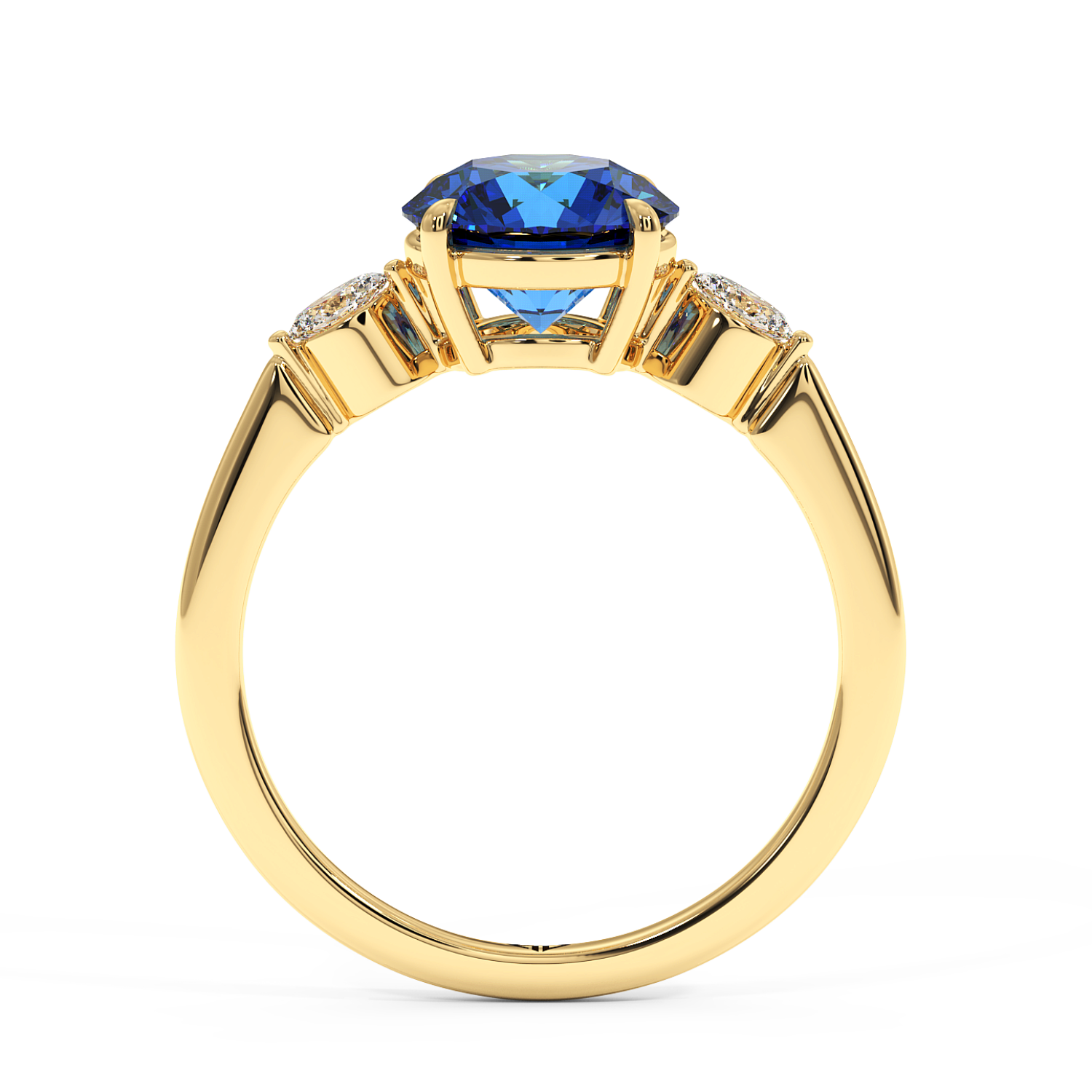 18K Yellow Gold Montana Trilogy Engagement Ring