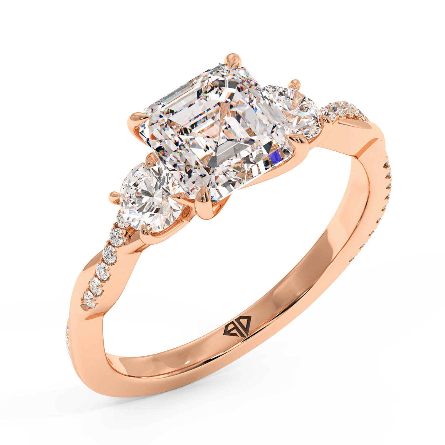 18K Rose Gold Posie Engagement Ring