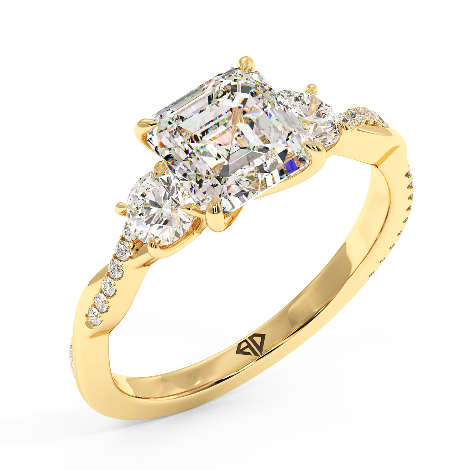 18K Yellow Gold Posie Engagement Ring