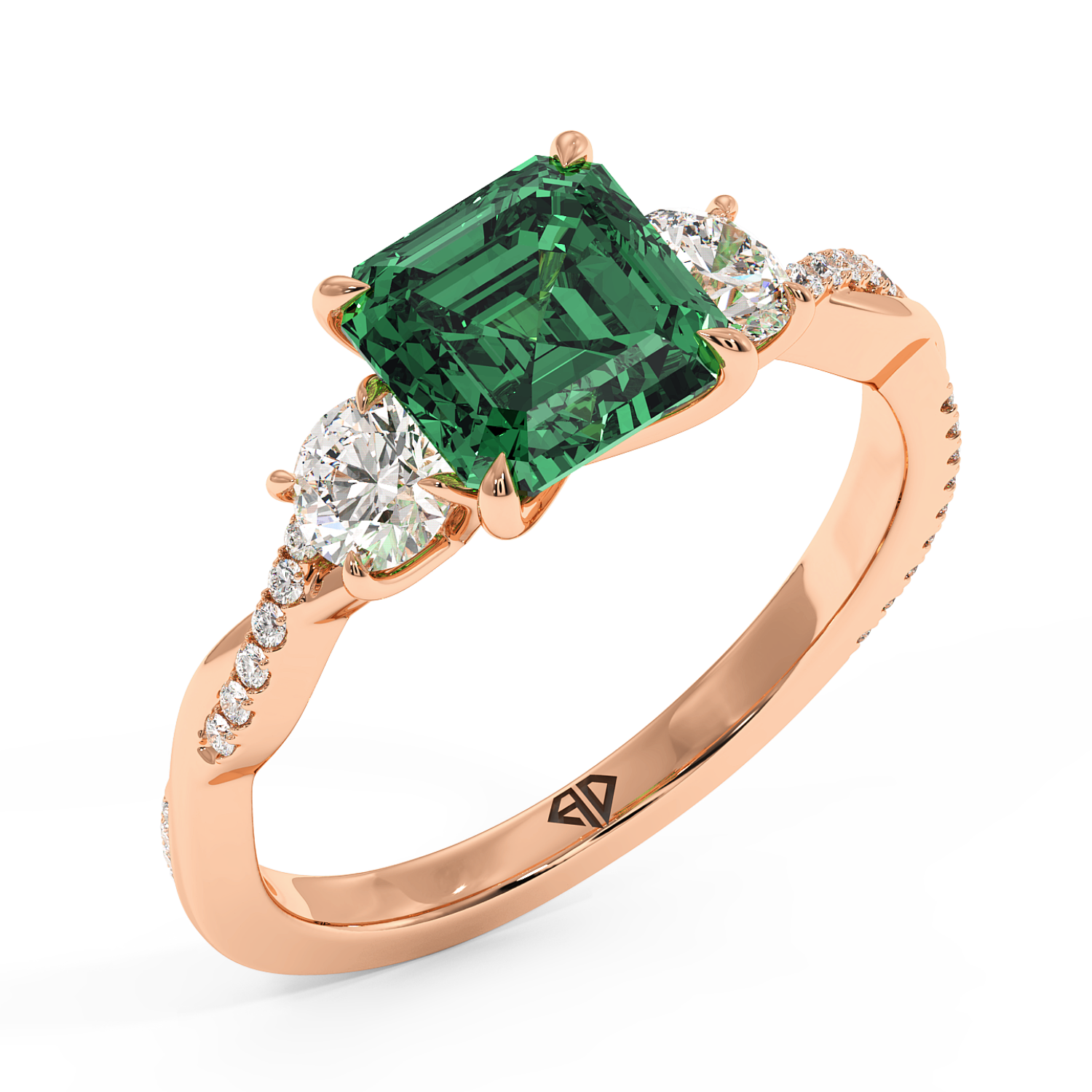 18K Rose Gold Posie Engagement Ring