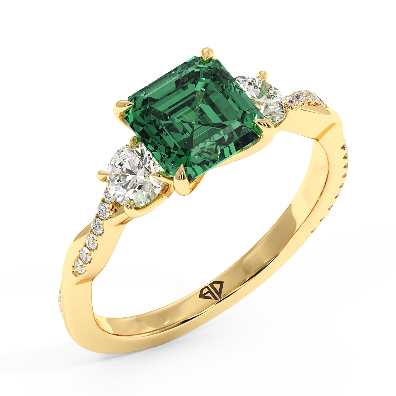 18K Yellow Gold Posie Engagement Ring