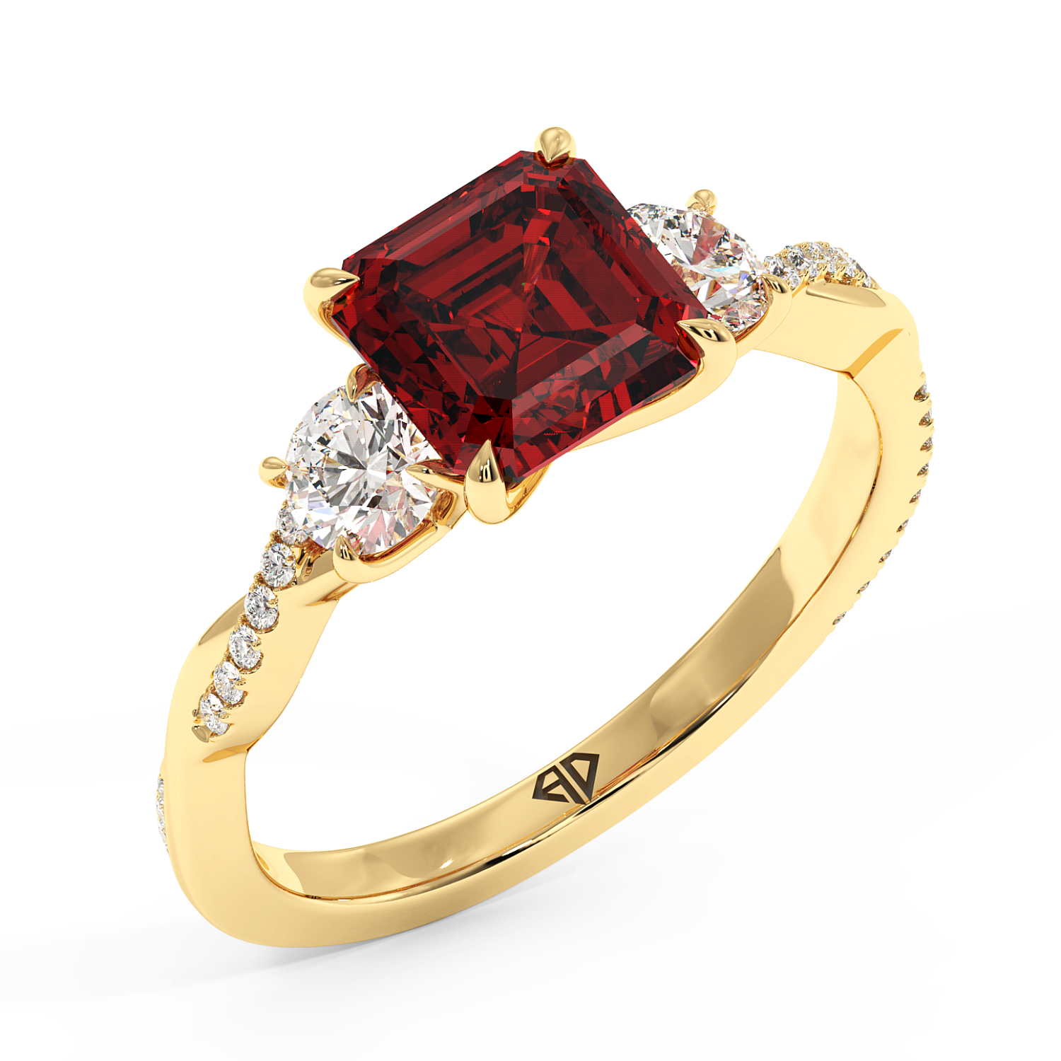 18K Yellow Gold Posie Engagement Ring