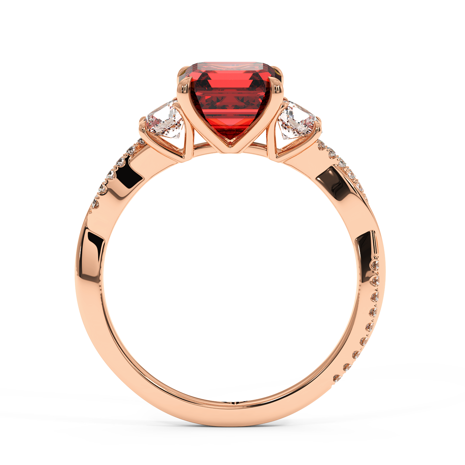 18K Rose Gold Posie Engagement Ring