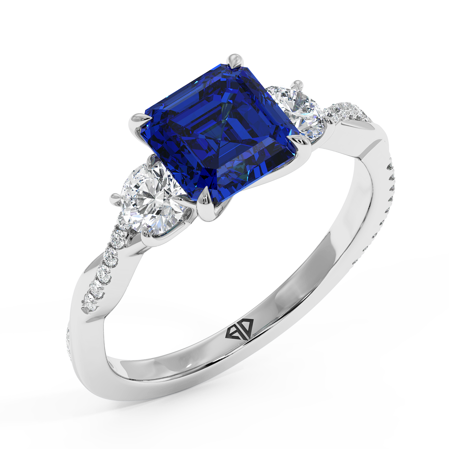 18K White Gold Posie Engagement Ring