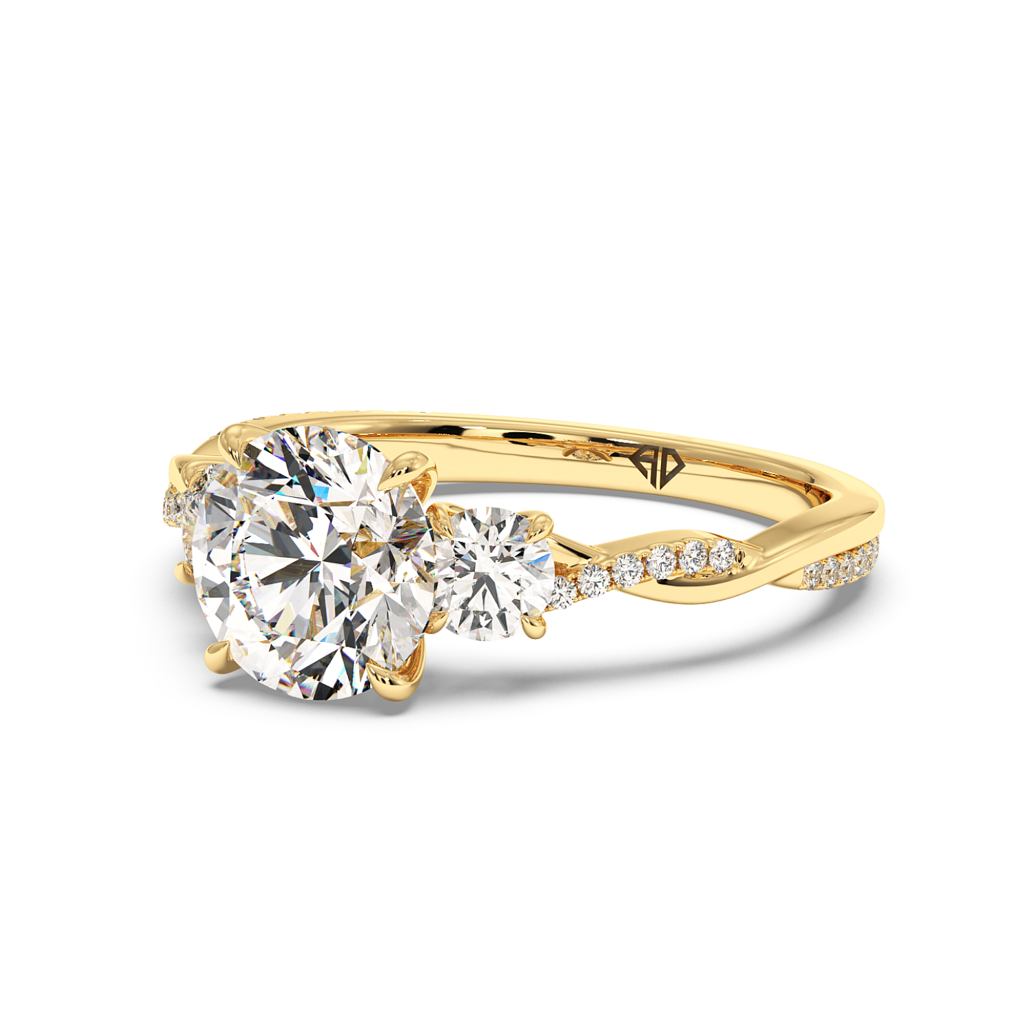 18K Yellow Gold Posie Engagement Ring