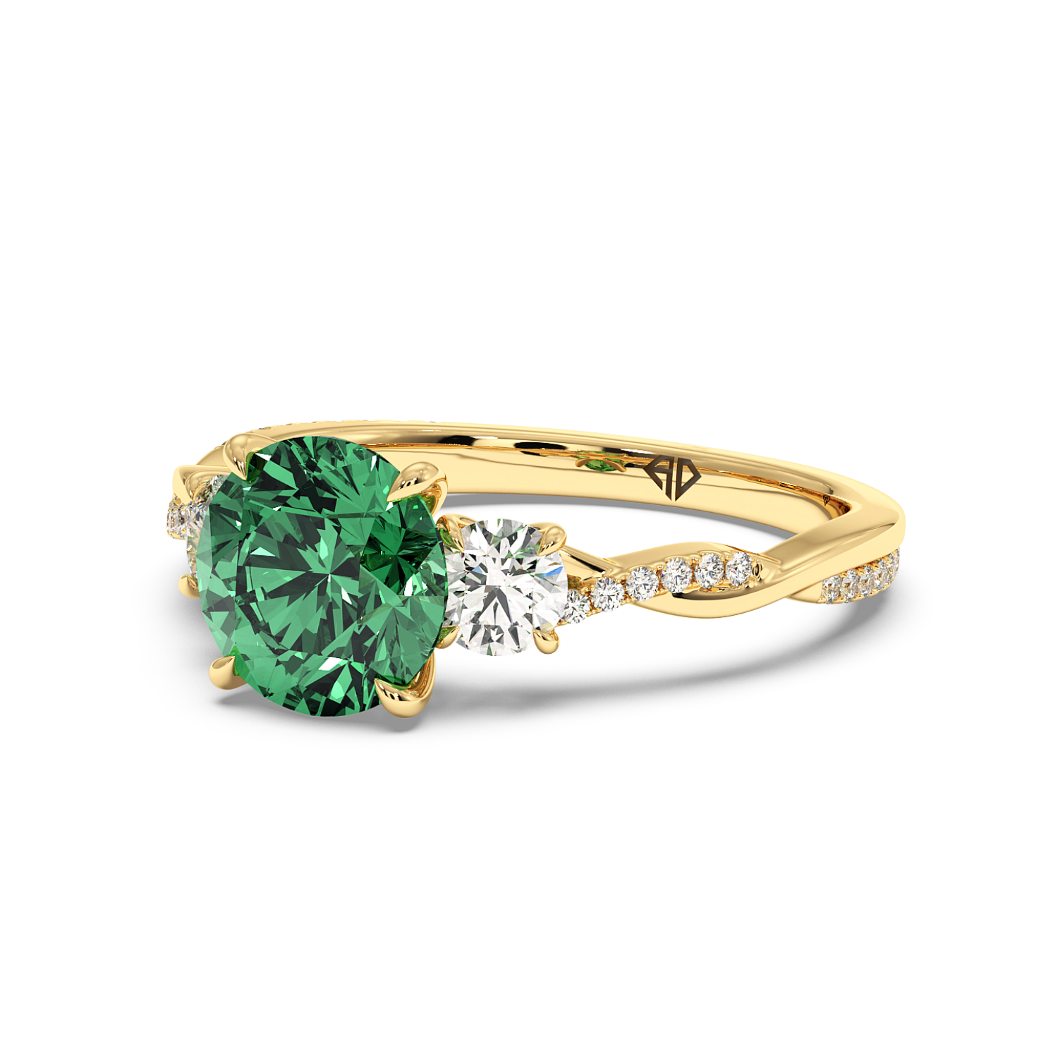 18K Yellow Gold Posie Engagement Ring