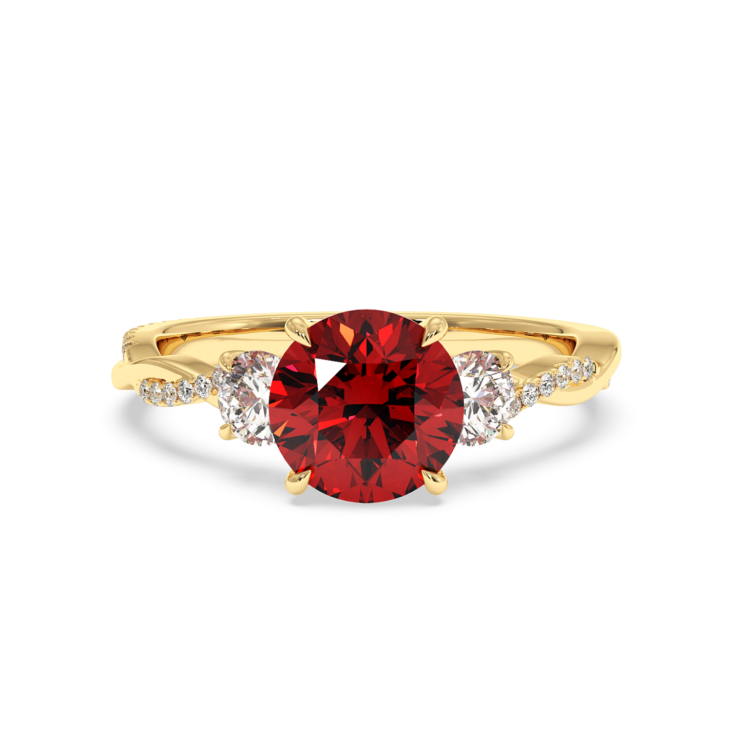 18K Yellow Gold Posie Engagement Ring