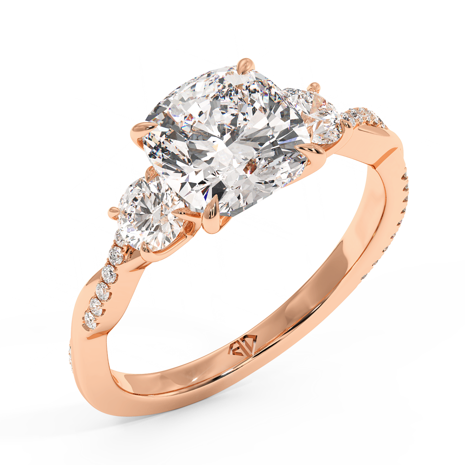 18K Rose Gold Posie Engagement Ring
