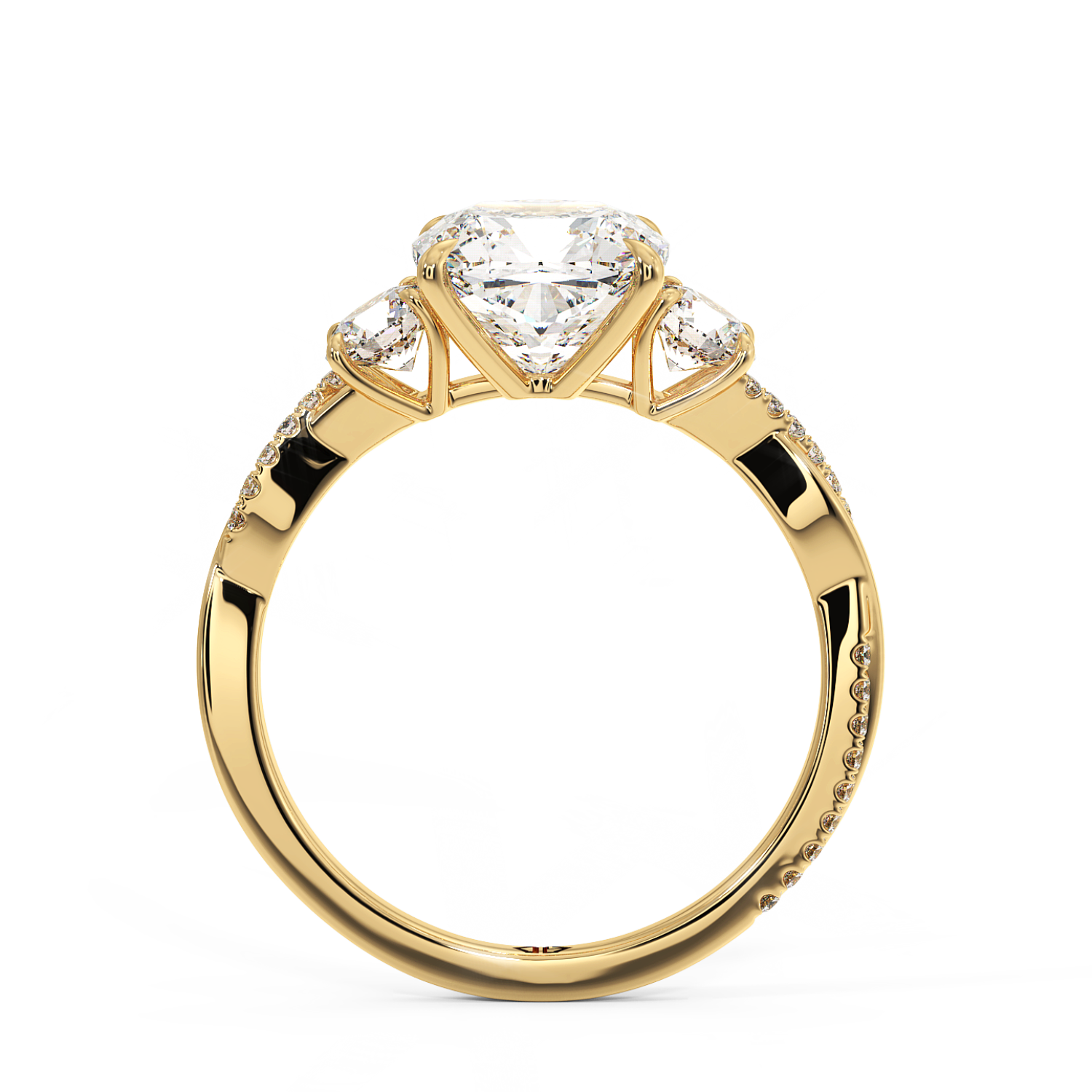 18K Yellow Gold Posie Engagement Ring