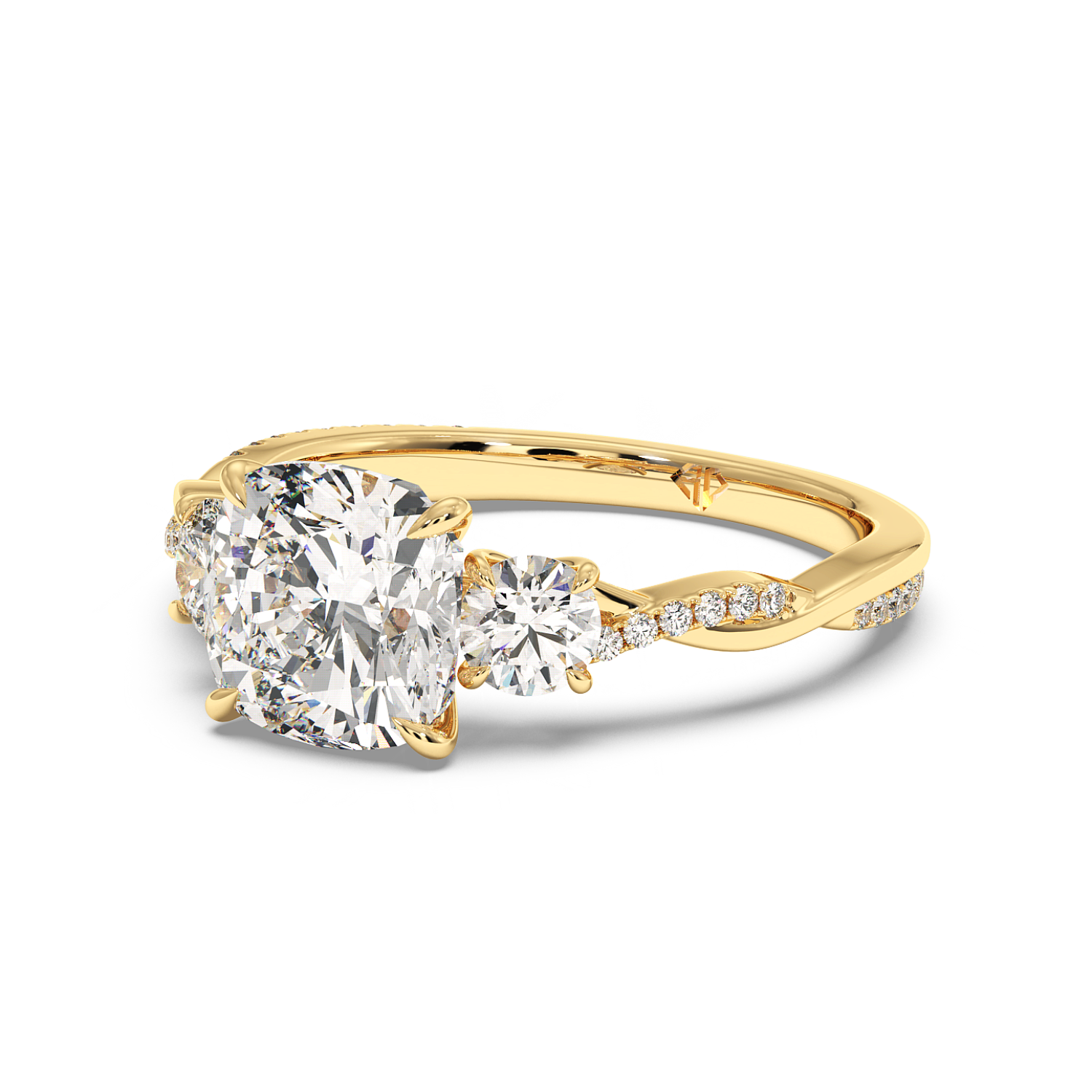 18K Yellow Gold Posie Engagement Ring