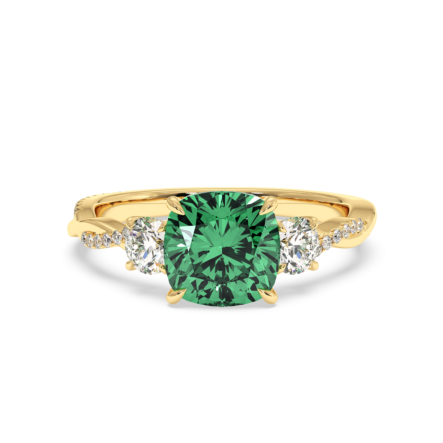18K Yellow Gold Posie Engagement Ring