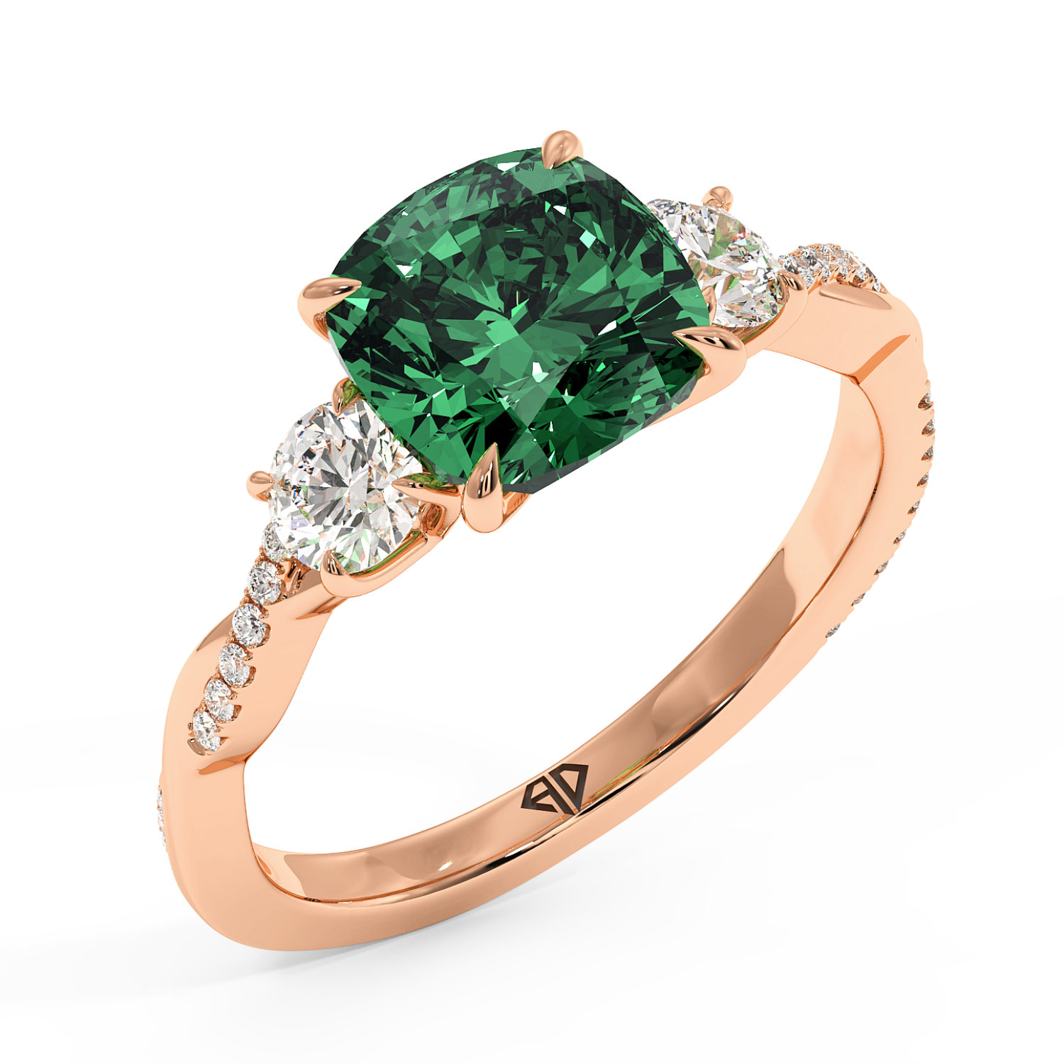 18K Rose Gold Posie Engagement Ring