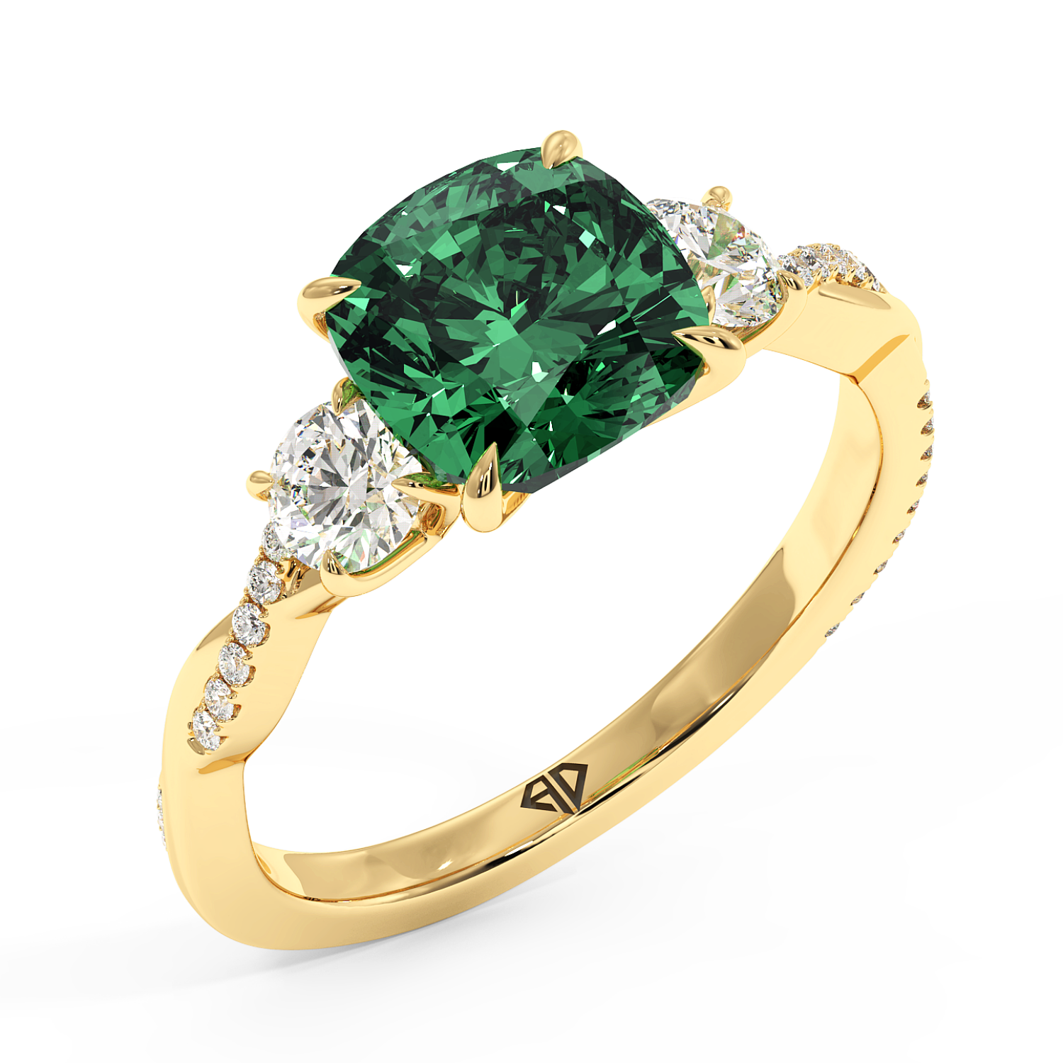 18K Yellow Gold Posie Engagement Ring