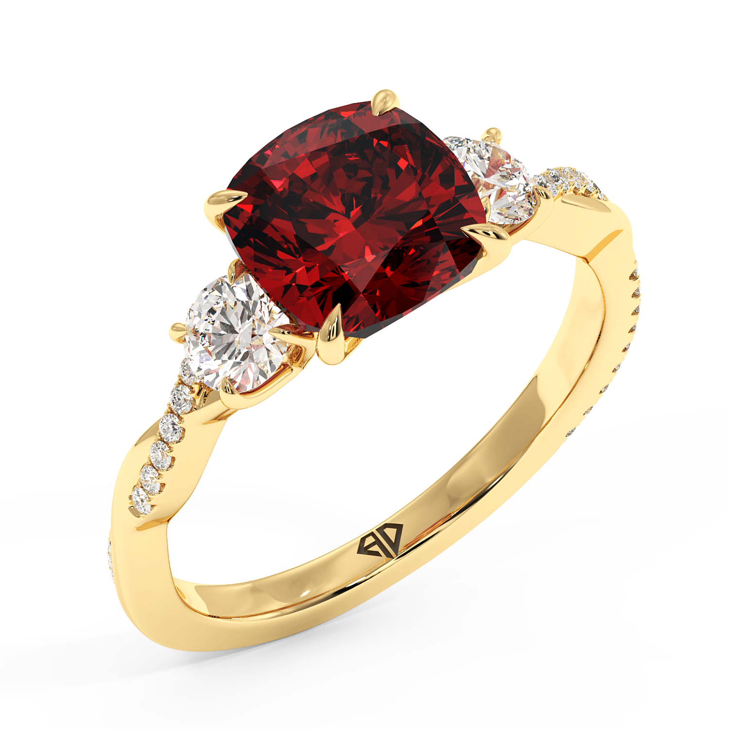 18K Yellow Gold Posie Engagement Ring