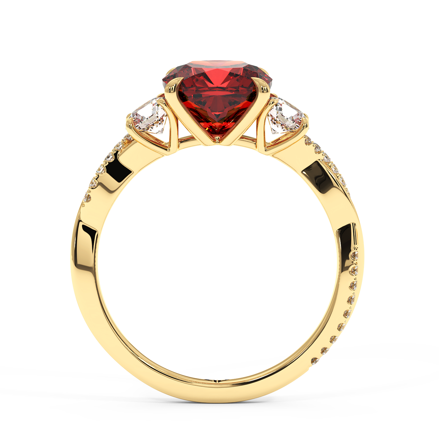 18K Yellow Gold Posie Engagement Ring