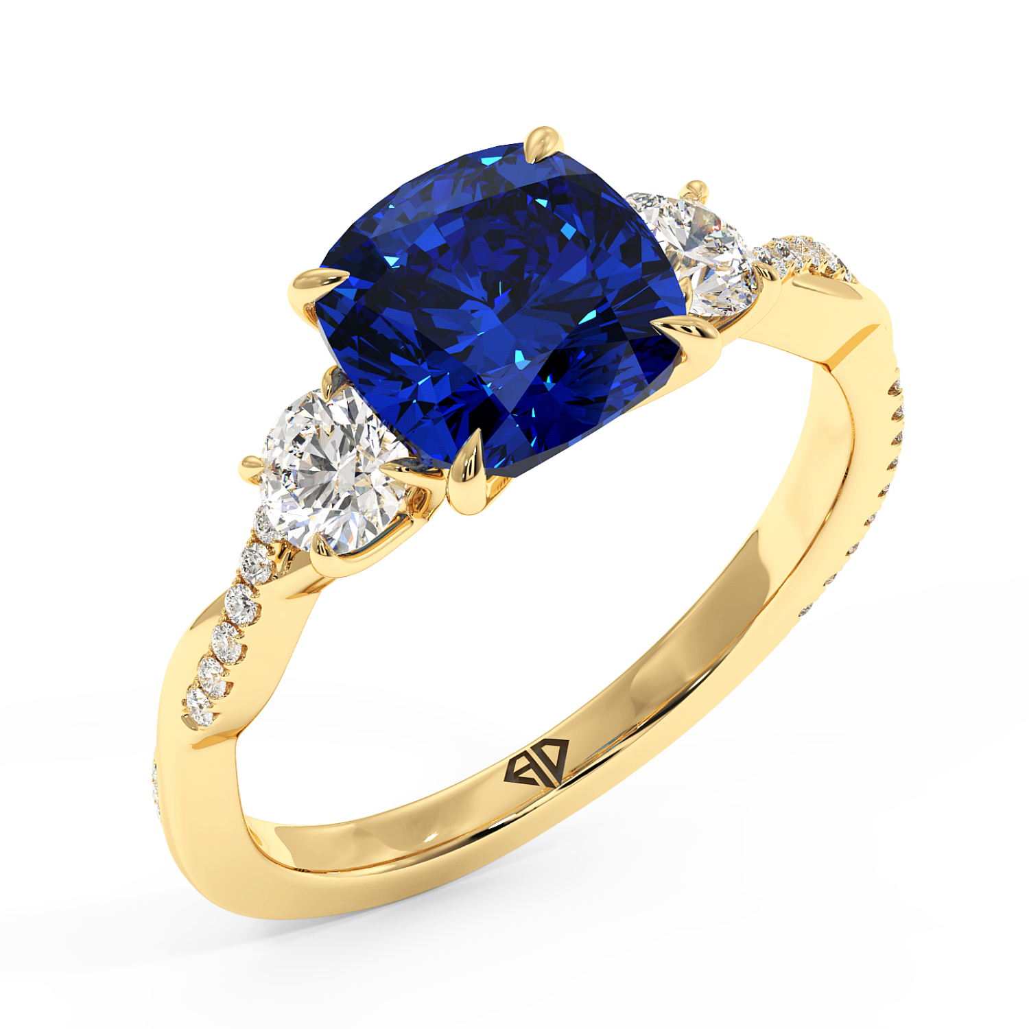 18K Yellow Gold Posie Engagement Ring