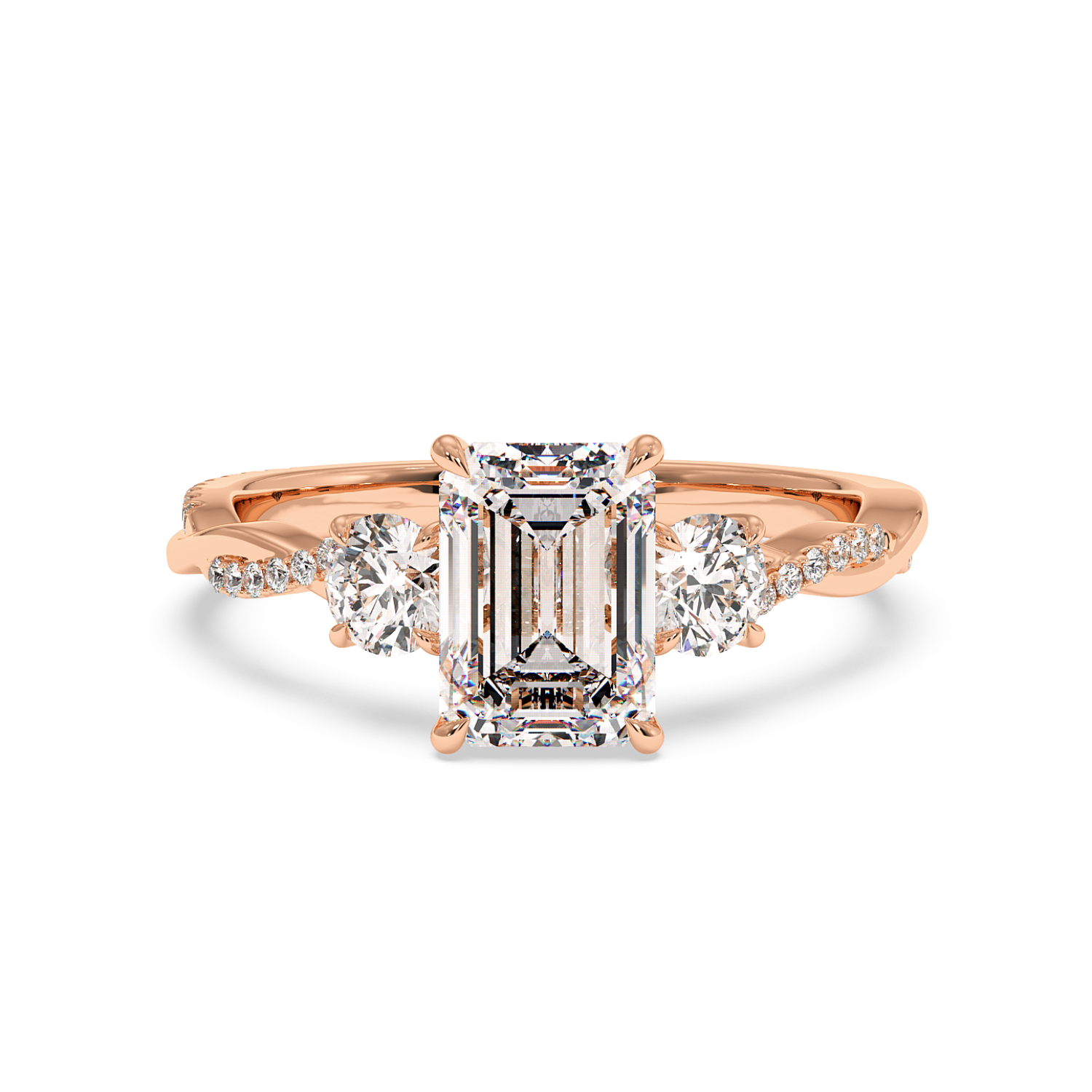 18K Rose Gold Posie Engagement Ring