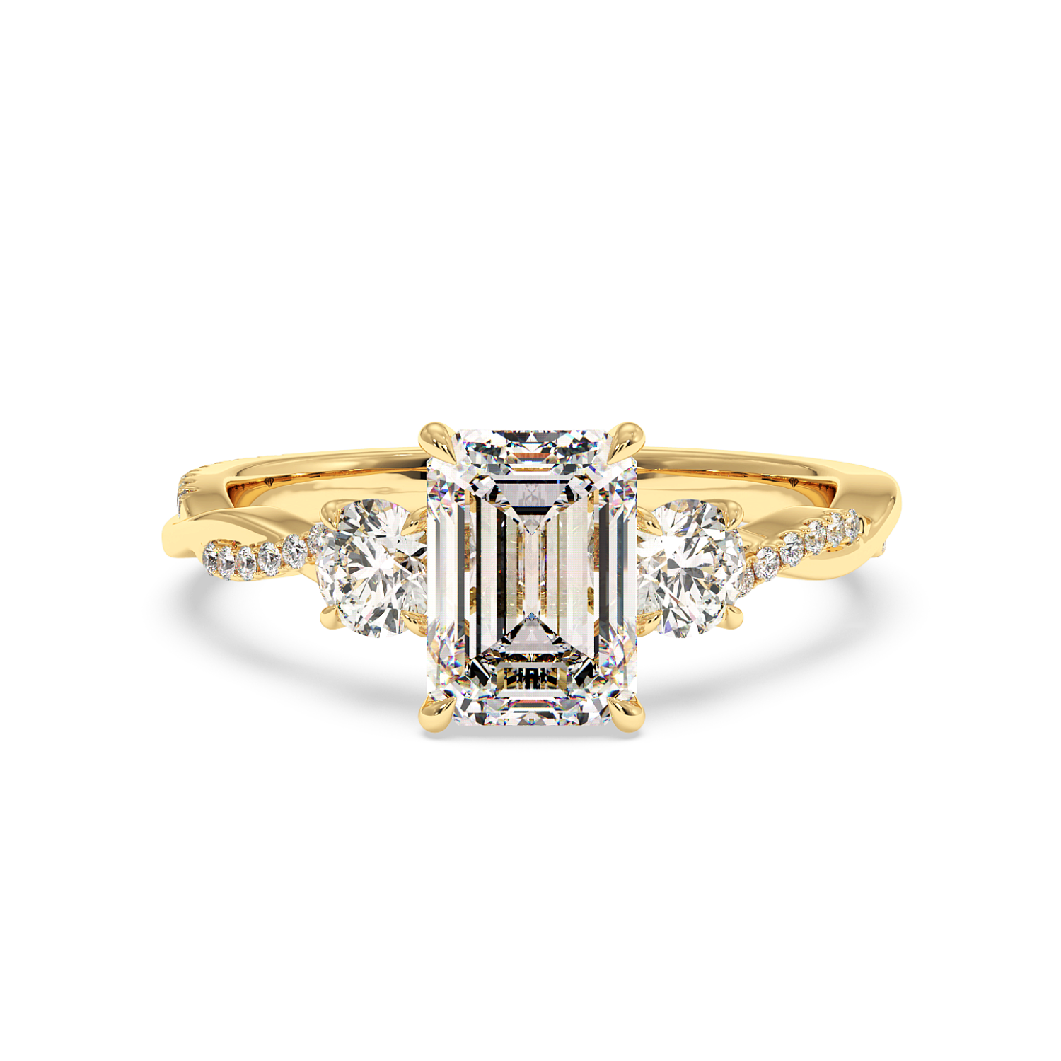 18K Yellow Gold Posie Engagement Ring