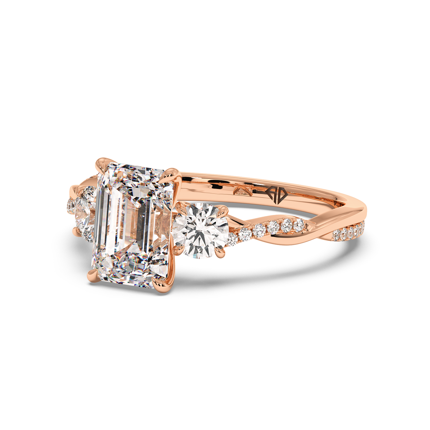 18K Rose Gold Posie Engagement Ring