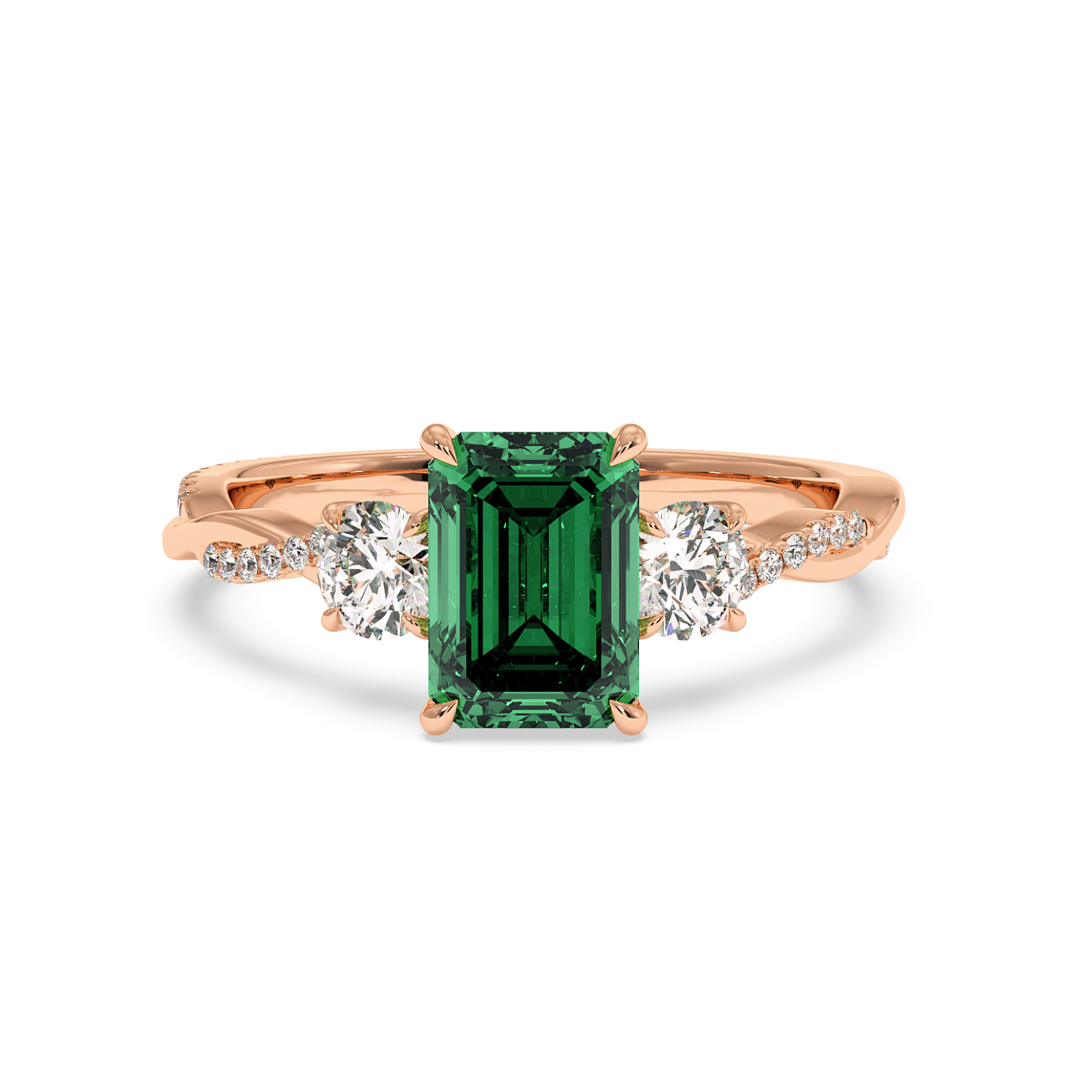 18K Rose Gold Posie Engagement Ring