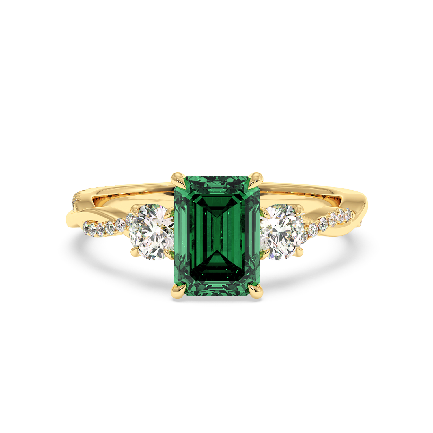 18K Yellow Gold Posie Engagement Ring