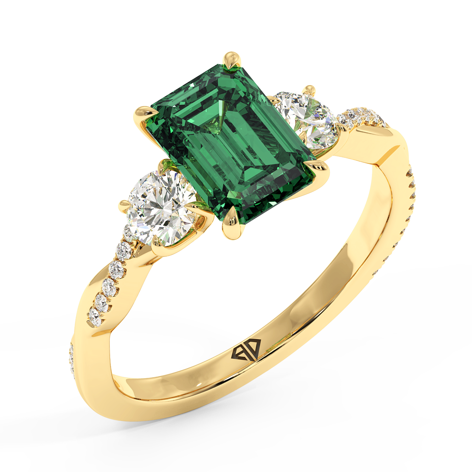 18K Yellow Gold Posie Engagement Ring