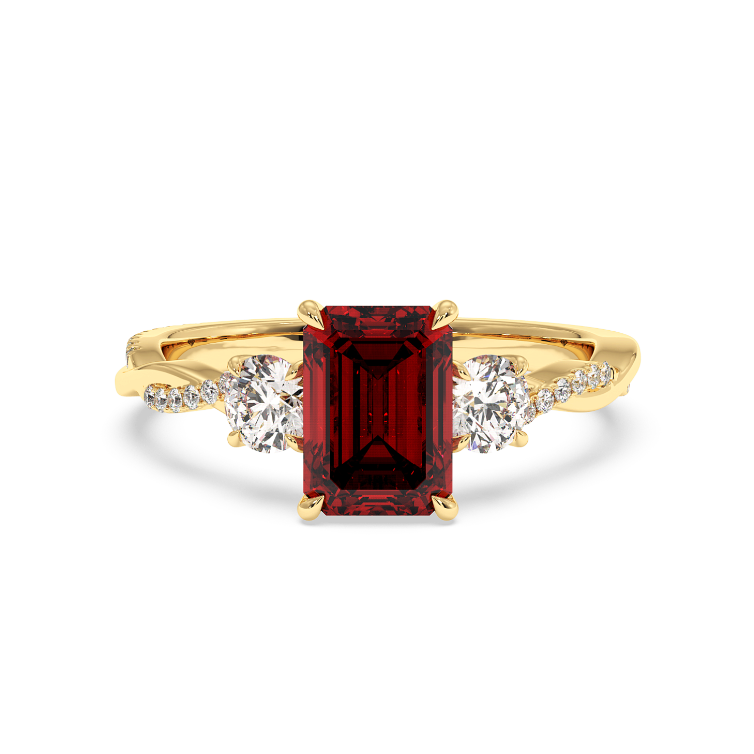 18K Yellow Gold Posie Engagement Ring