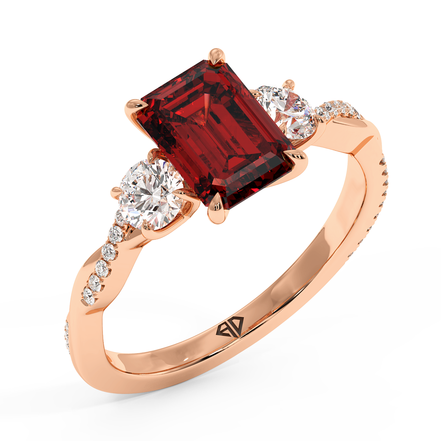 18K Rose Gold Posie Engagement Ring