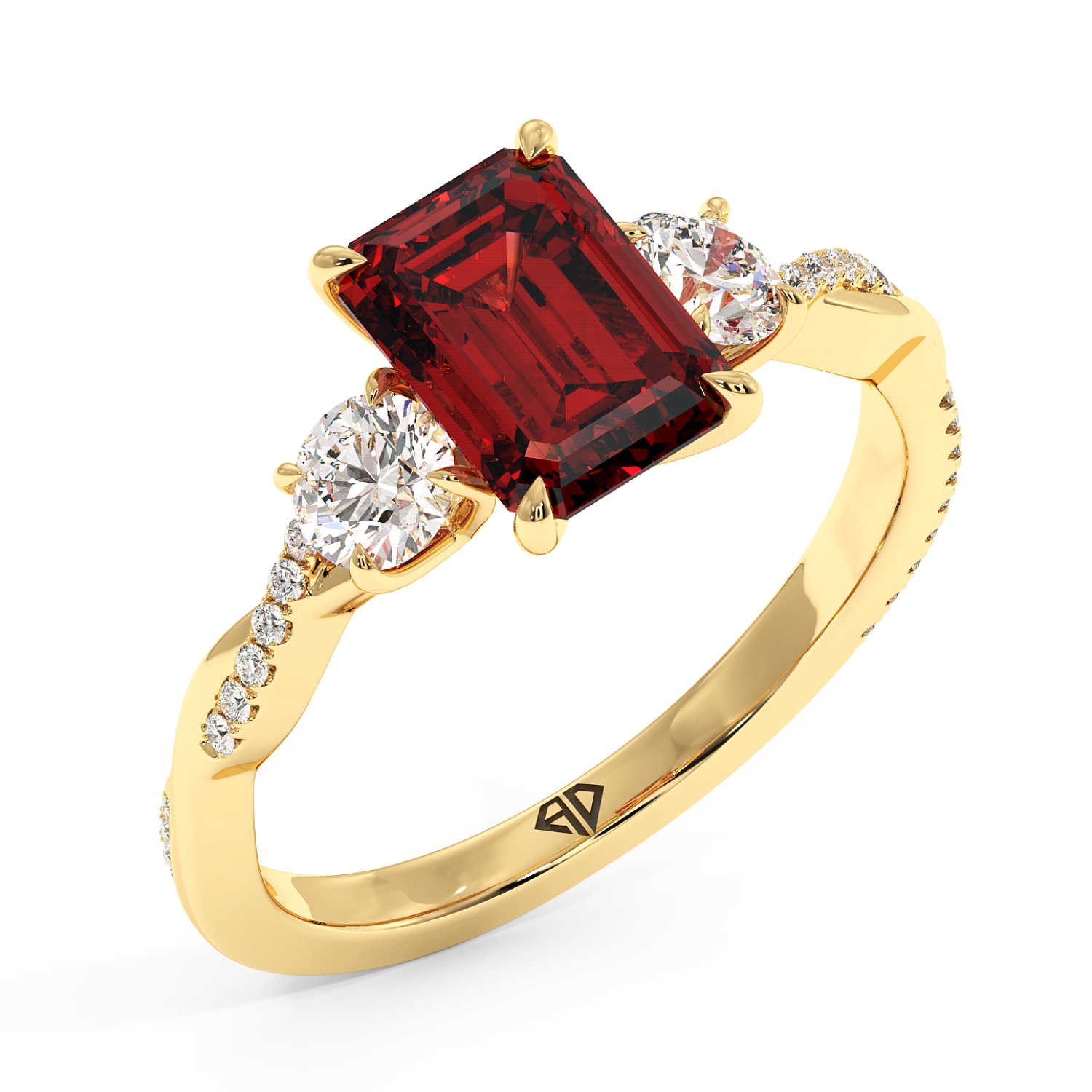 18K Yellow Gold Posie Engagement Ring