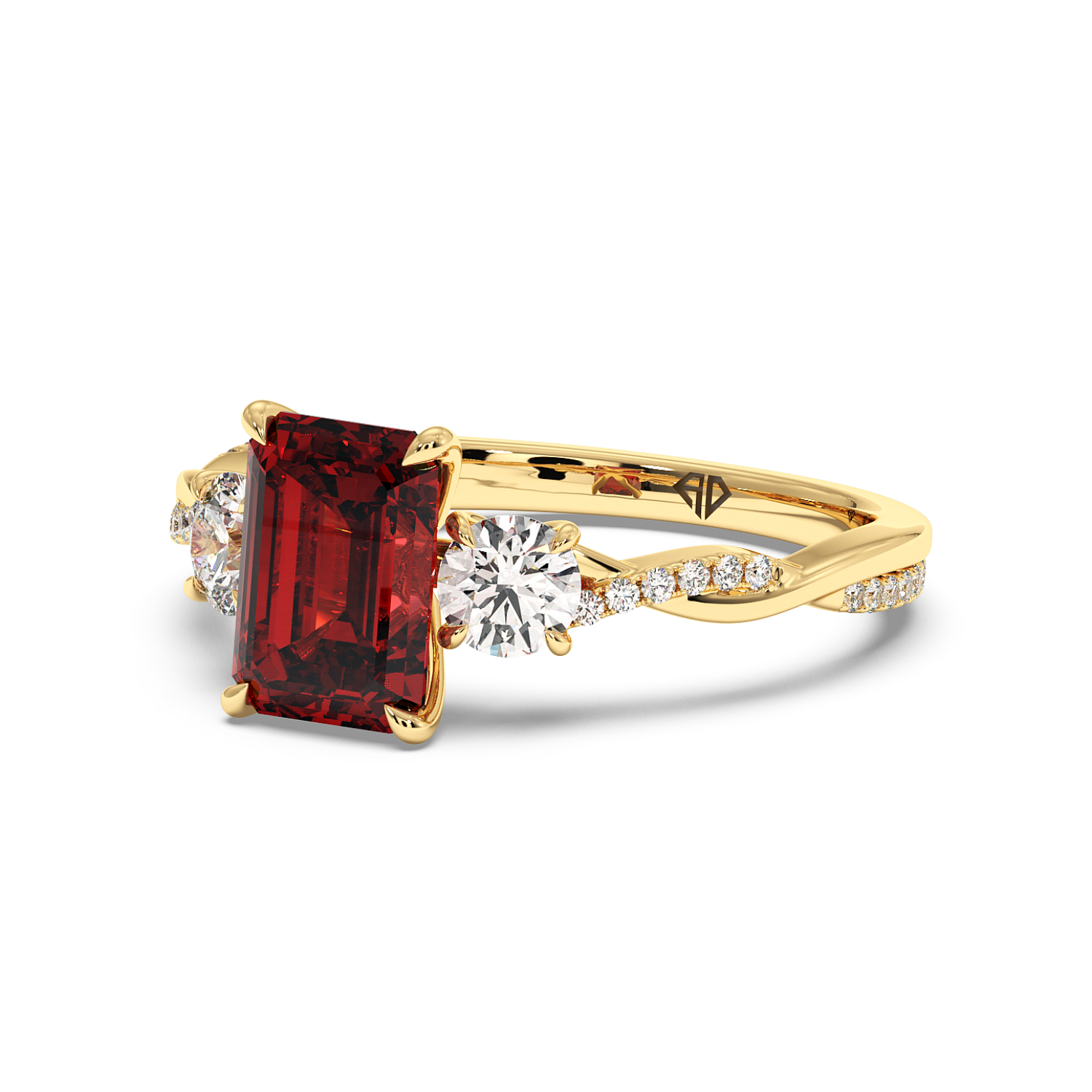 18K Yellow Gold Posie Engagement Ring