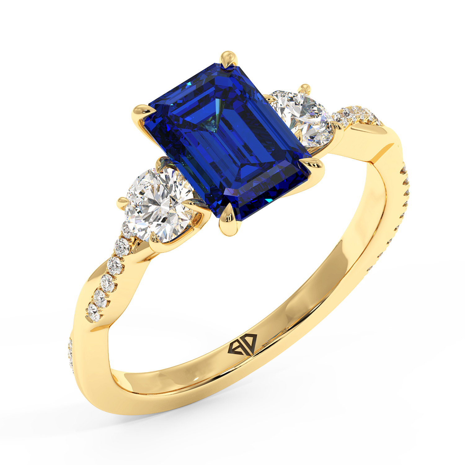 18K Yellow Gold Posie Engagement Ring