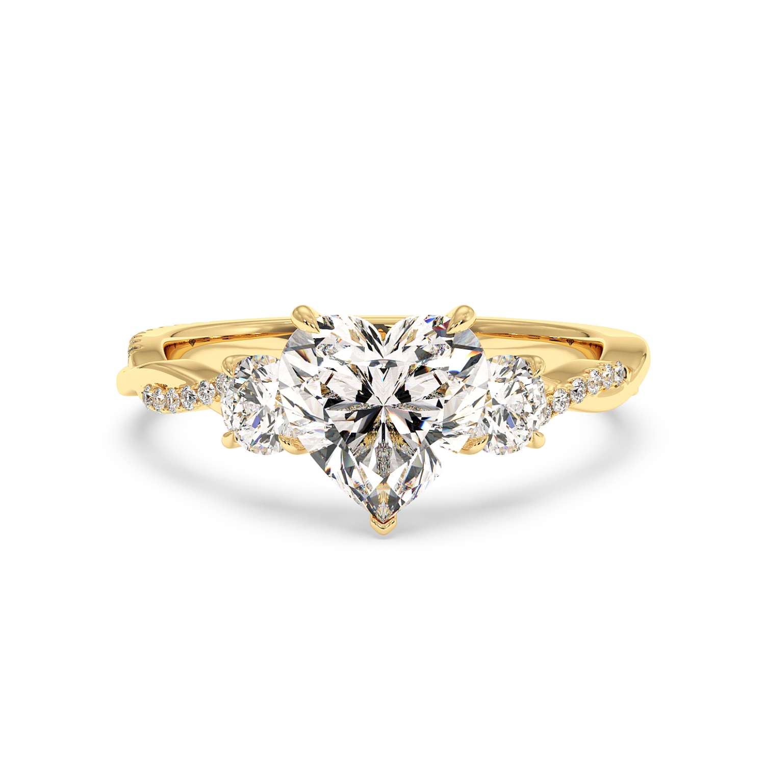 18K Yellow Gold Posie Engagement Ring