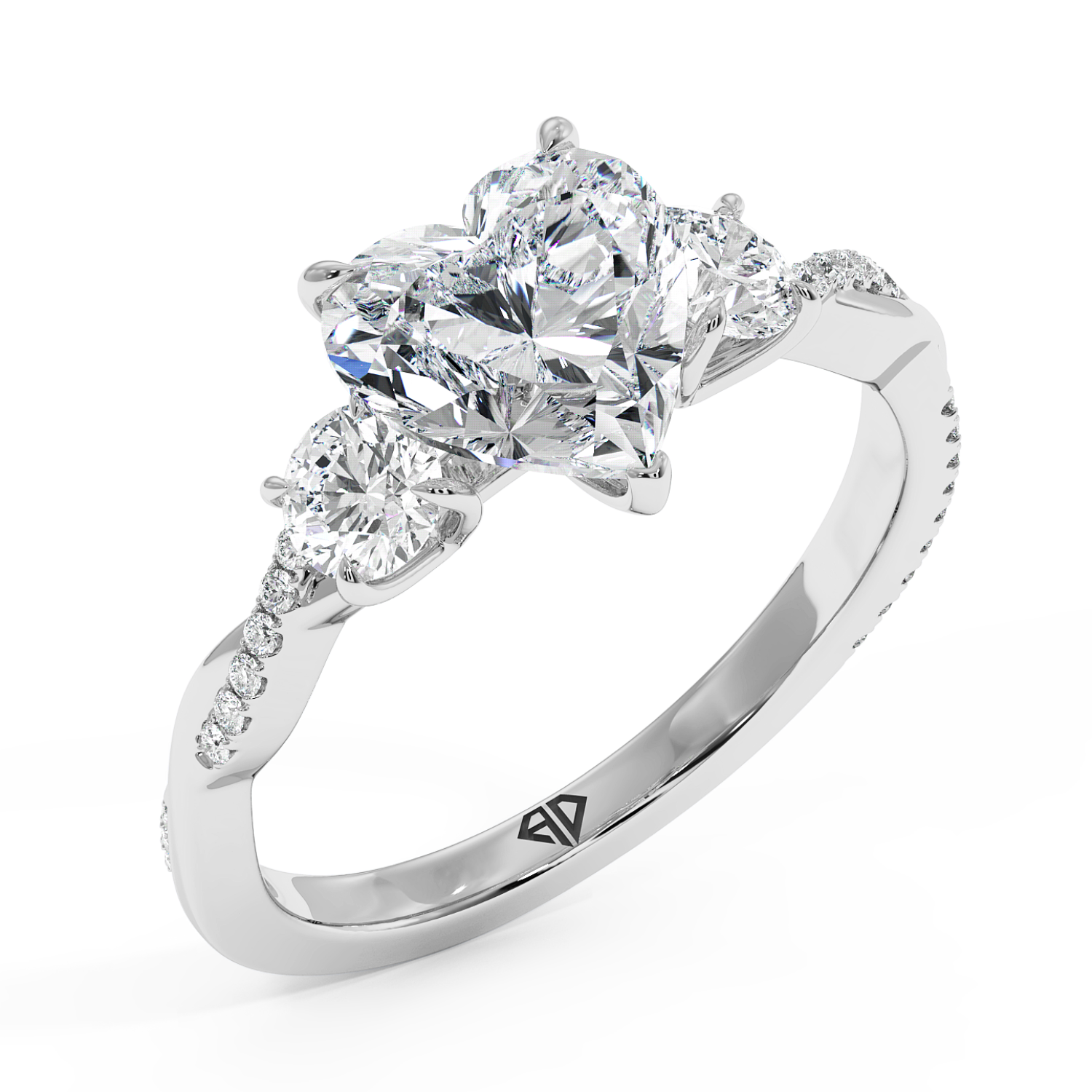 18K White Gold Posie Engagement Ring